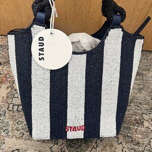 STAUD COTE BEADED BAG BRETON STRIPE